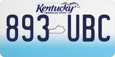 KY license plate 893UBC