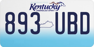 KY license plate 893UBD