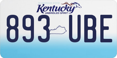 KY license plate 893UBE