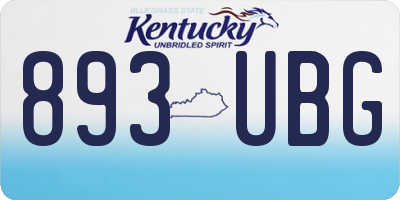 KY license plate 893UBG