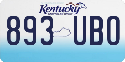 KY license plate 893UBO
