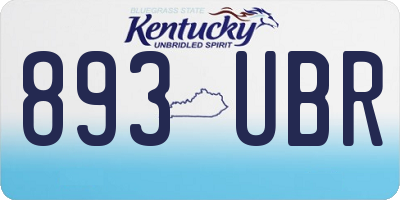 KY license plate 893UBR