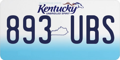 KY license plate 893UBS