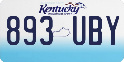 KY license plate 893UBY