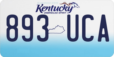 KY license plate 893UCA