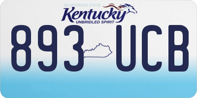 KY license plate 893UCB