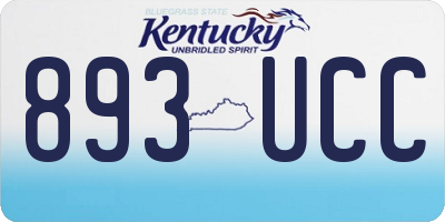KY license plate 893UCC