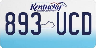 KY license plate 893UCD