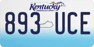 KY license plate 893UCE