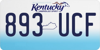 KY license plate 893UCF