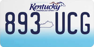 KY license plate 893UCG