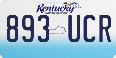 KY license plate 893UCR