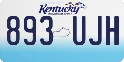 KY license plate 893UJH