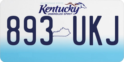 KY license plate 893UKJ