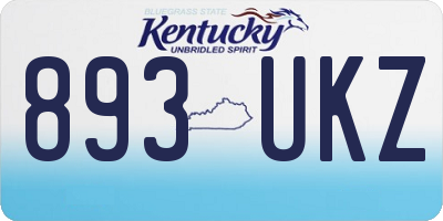 KY license plate 893UKZ