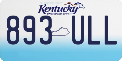KY license plate 893ULL