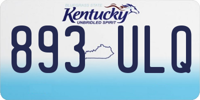 KY license plate 893ULQ