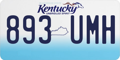 KY license plate 893UMH