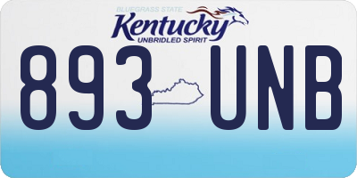 KY license plate 893UNB
