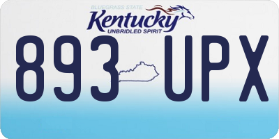 KY license plate 893UPX