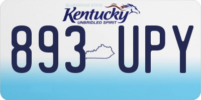 KY license plate 893UPY