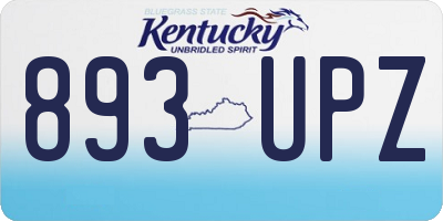 KY license plate 893UPZ