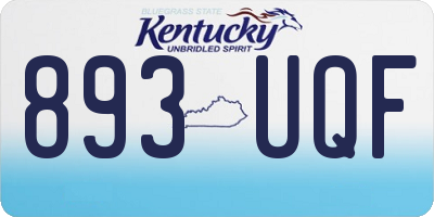 KY license plate 893UQF