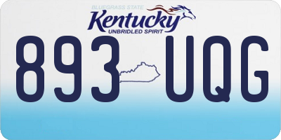 KY license plate 893UQG