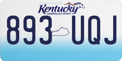 KY license plate 893UQJ