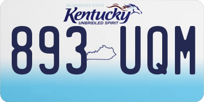 KY license plate 893UQM