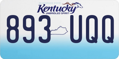KY license plate 893UQQ