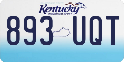 KY license plate 893UQT