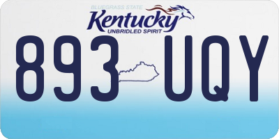 KY license plate 893UQY