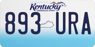 KY license plate 893URA