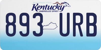 KY license plate 893URB