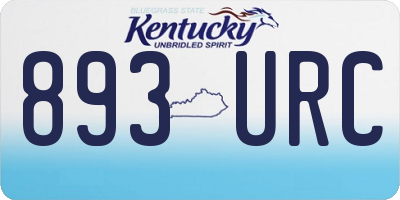KY license plate 893URC