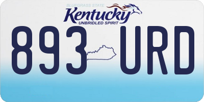 KY license plate 893URD