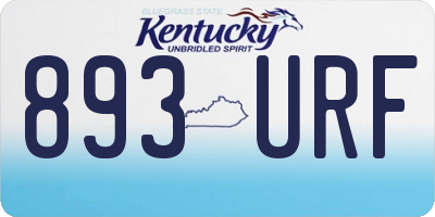 KY license plate 893URF