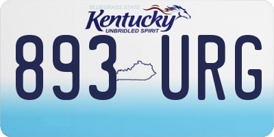 KY license plate 893URG