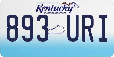 KY license plate 893URI