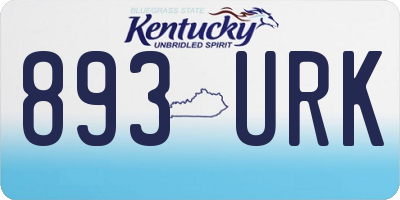 KY license plate 893URK