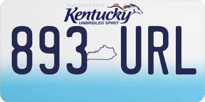 KY license plate 893URL