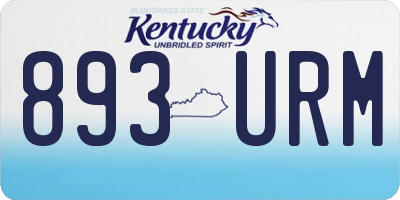 KY license plate 893URM