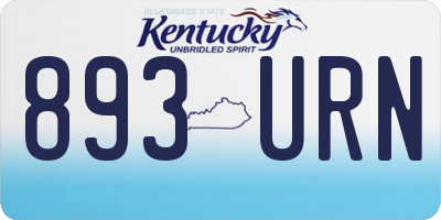 KY license plate 893URN
