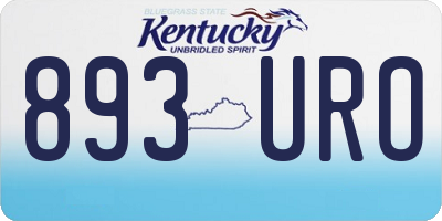 KY license plate 893URO