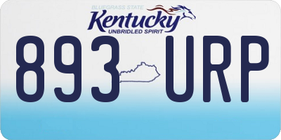 KY license plate 893URP
