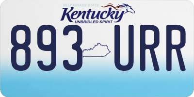 KY license plate 893URR