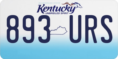 KY license plate 893URS