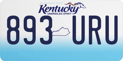 KY license plate 893URU