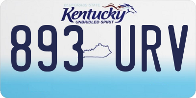 KY license plate 893URV